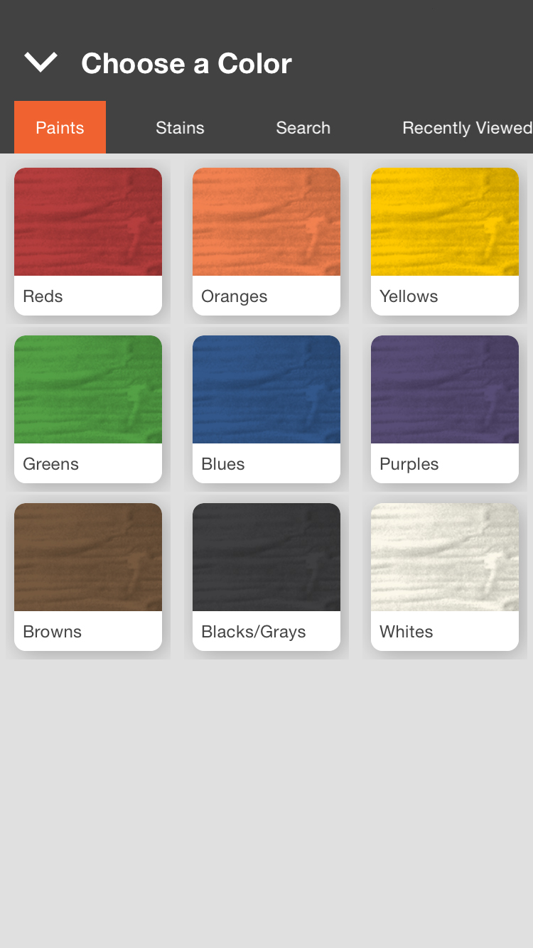 Color App Choose Color Screen 